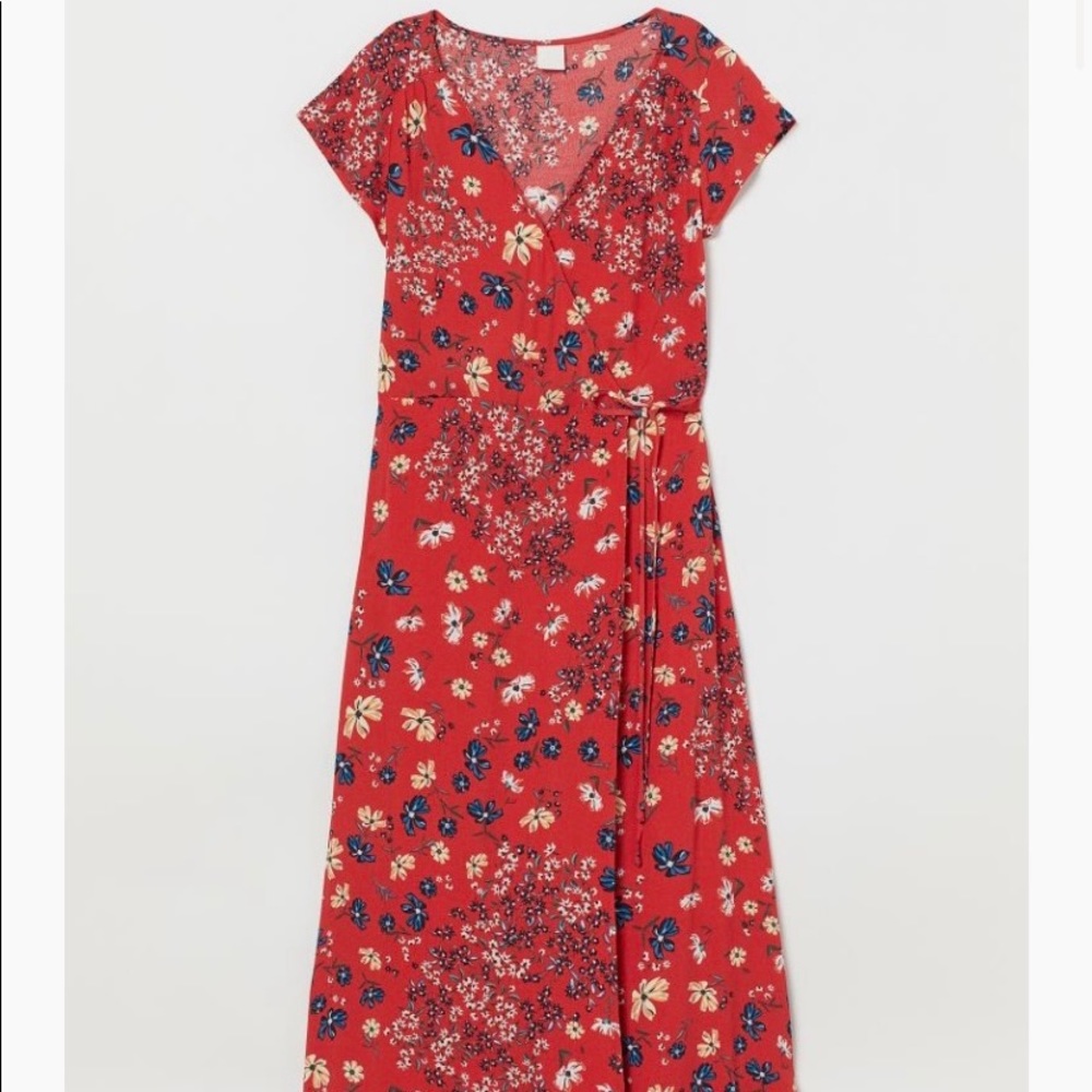 H&M Floral Mid-Length Dress